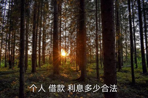 個人 借款 利息多少合法