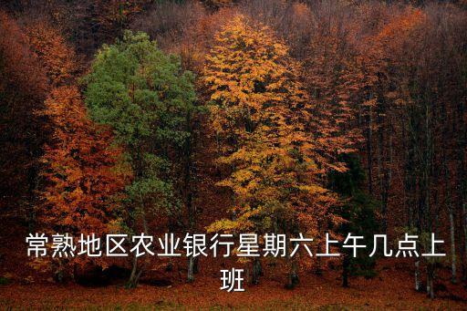  常熟地區(qū)農(nóng)業(yè)銀行星期六上午幾點(diǎn)上班