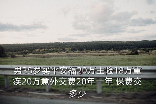 男35歲買平安福20萬(wàn)主險(xiǎn)18萬(wàn)重疾20萬(wàn)意外交費(fèi)20年一年 保費(fèi)交多少
