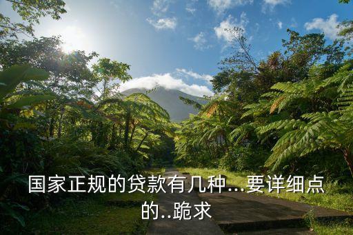 國家正規(guī)的貸款有幾種...要詳細(xì)點(diǎn)的..跪求