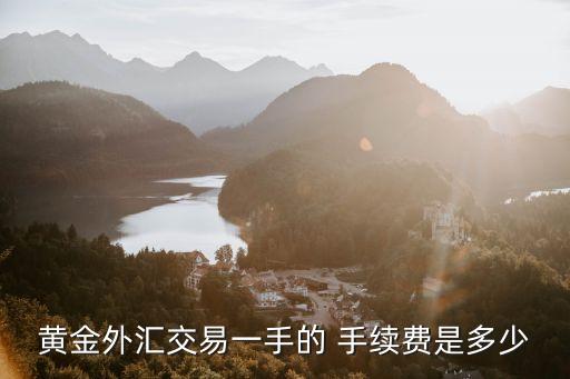 黃金外匯交易一手的 手續(xù)費是多少
