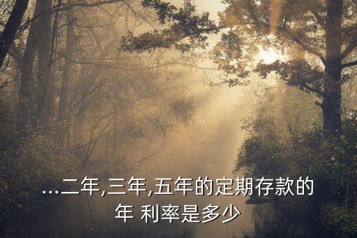 ...二年,三年,五年的定期存款的年 利率是多少