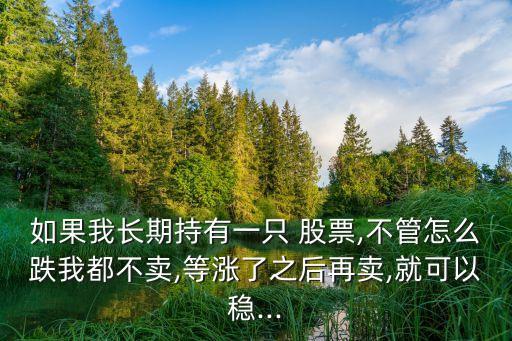 如果我長期持有一只 股票,不管怎么跌我都不賣,等漲了之后再賣,就可以穩(wěn)...