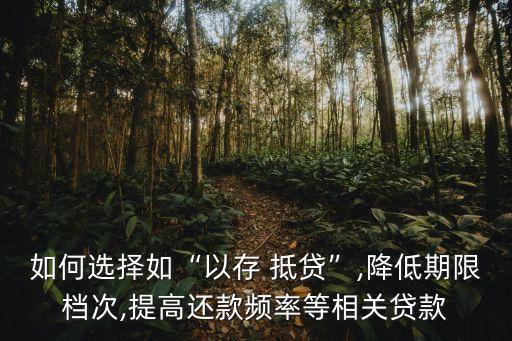 如何選擇如“以存 抵貸”,降低期限檔次,提高還款頻率等相關(guān)貸款