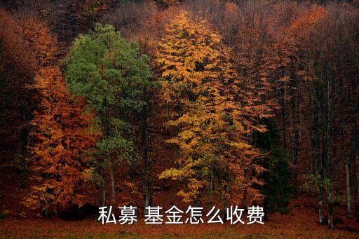  私募 基金怎么收費