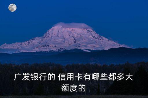  廣發(fā)銀行的 信用卡有哪些都多大 額度的