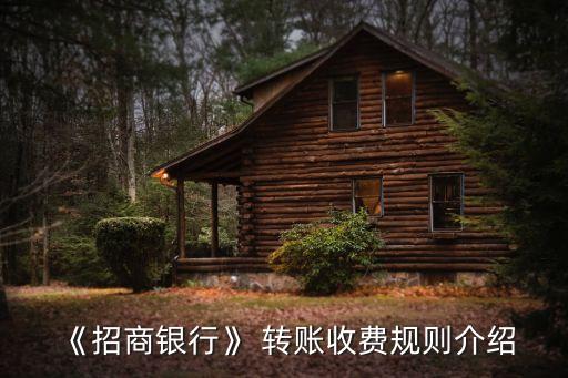 《招商銀行》 轉賬收費規(guī)則介紹