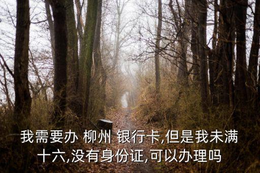 我需要辦 柳州 銀行卡,但是我未滿十六,沒有身份證,可以辦理嗎