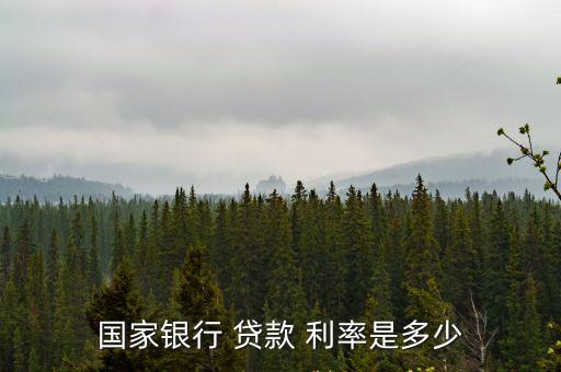 國(guó)家銀行 貸款 利率是多少