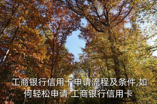  工商銀行信用卡申請(qǐng)流程及條件,如何輕松申請(qǐng) 工商銀行信用卡