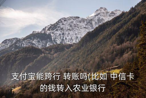 支付寶能跨行 轉(zhuǎn)賬嗎(比如 中信卡的錢轉(zhuǎn)入農(nóng)業(yè)銀行