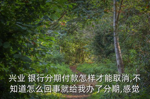 興業(yè) 銀行分期付款怎樣才能取消,不知道怎么回事就給我辦了分期,感覺