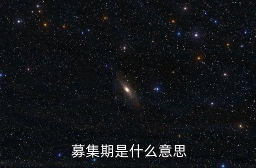  募集期是什么意思