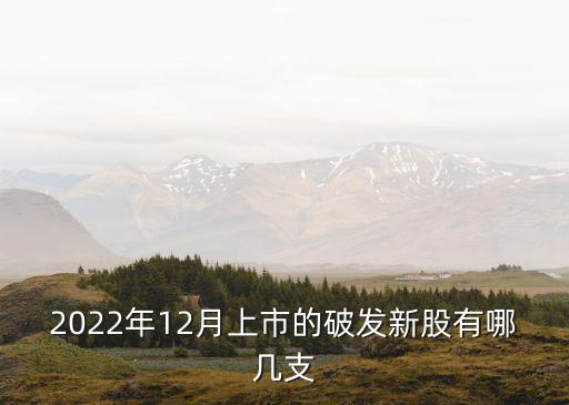 2022年12月上市的破發(fā)新股有哪幾支