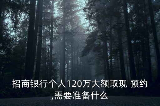 招商銀行個(gè)人120萬(wàn)大額取現(xiàn) 預(yù)約,需要準(zhǔn)備什么