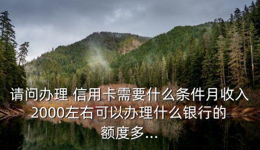 請(qǐng)問辦理 信用卡需要什么條件月收入 2000左右可以辦理什么銀行的 額度多...