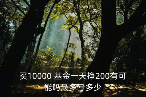 買(mǎi)10000 基金一天掙200有可能嗎最多虧多少