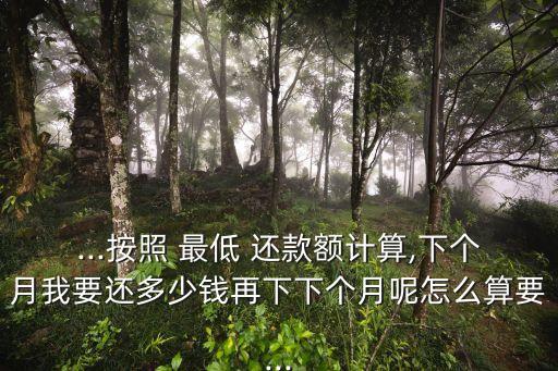 還最低還款額下月能刷多少