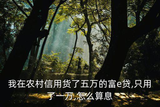 我在農(nóng)村信用貨了五萬(wàn)的富e貸,只用了一萬(wàn),怎么算息