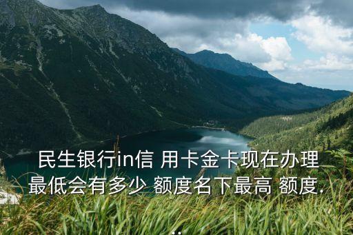 民生in用卡額度是多少,民生信用卡in卡額度