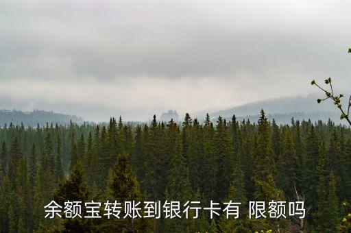 余額寶轉(zhuǎn)賬到銀行卡有 限額嗎