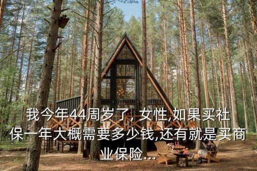 我今年44周歲了, 女性,如果買社保一年大概需要多少錢,還有就是買商業(yè)保險...