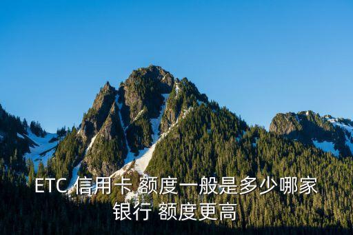 etc可以辦張信用卡額度是多少