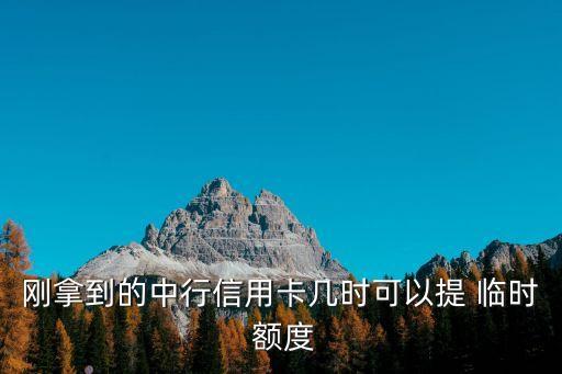 剛拿到的中行信用卡幾時可以提 臨時 額度