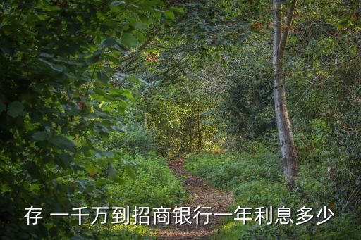 存 一千萬到招商銀行一年利息多少