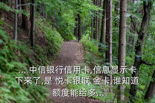 中信銀行悅卡金卡額度是多少