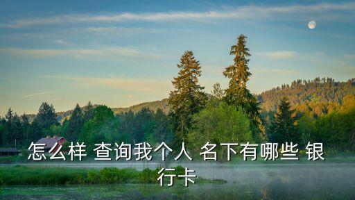 怎么樣 查詢(xún)我個(gè)人 名下有哪些 銀行卡