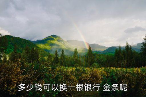 多少錢可以換一根銀行 金條呢