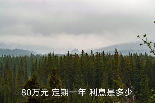 80萬元 定期一年 利息是多少