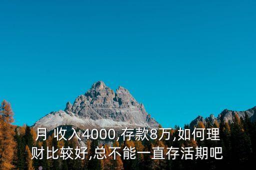 月 收入4000,存款8萬(wàn),如何理財(cái)比較好,總不能一直存活期吧