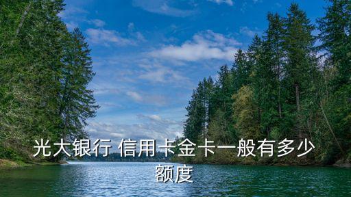 光大銀行 信用卡金卡一般有多少 額度