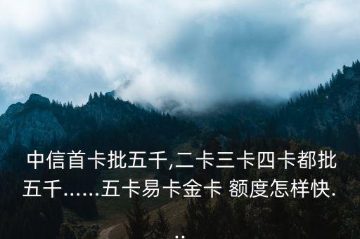 中信辦二卡額度是多少錢,中信第二張卡額度和第一張一樣嗎?