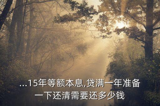 貸款15年第一年還多少錢