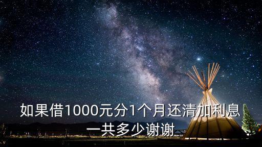 貸款一千要還多少