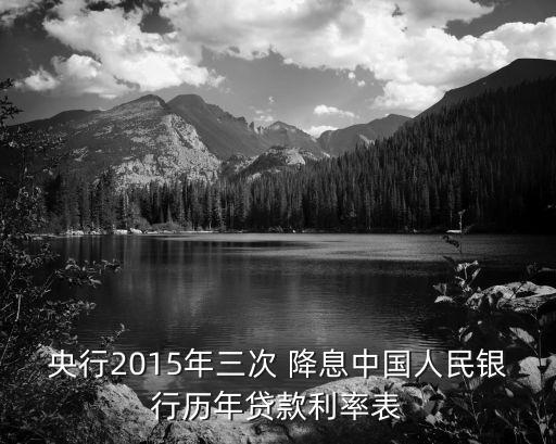 央行2015年三次 降息中國人民銀行歷年貸款利率表