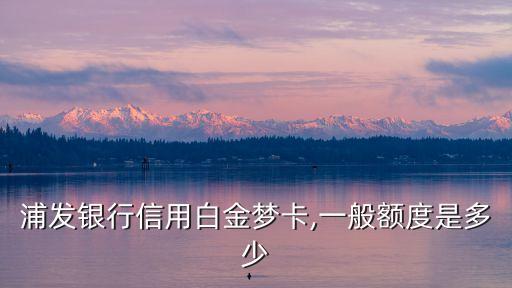 浦發(fā)銀行信用白金夢卡,一般額度是多少
