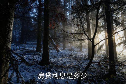 房貸利息是多少