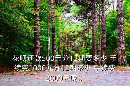 花唄一千五分十二期每月多少手續(xù)費(fèi)