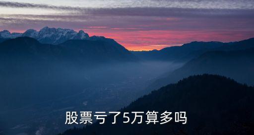 股票虧了5萬算多嗎