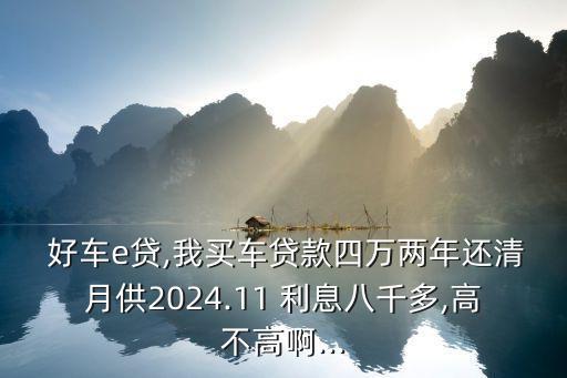  好車e貸,我買車貸款四萬兩年還清月供2024.11 利息八千多,高不高啊...