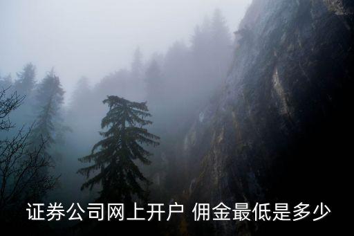  證券公司網(wǎng)上開戶 傭金最低是多少