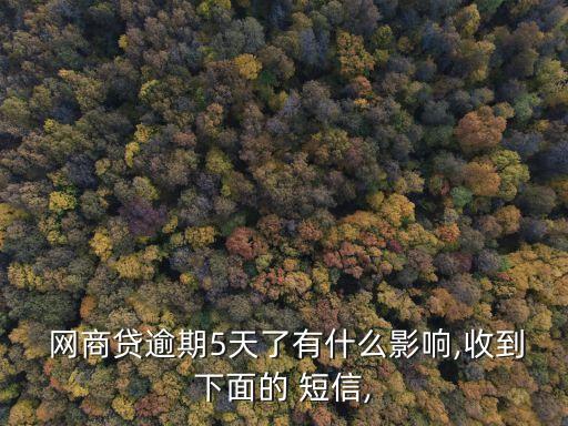  網(wǎng)商貸逾期5天了有什么影響,收到下面的 短信,