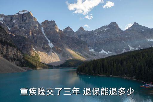 重疾保險退保退多少錢
