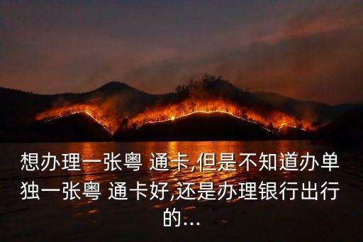 想辦理一張粵 通卡,但是不知道辦單獨一張粵 通卡好,還是辦理銀行出行的...