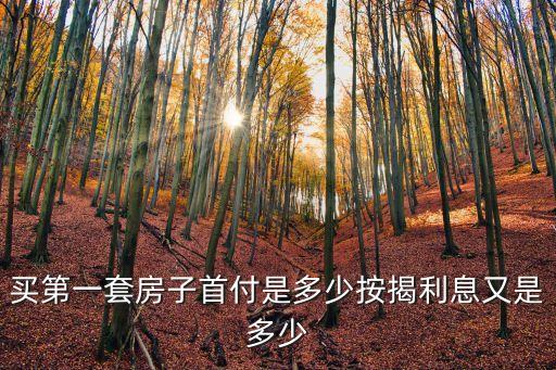 買第一套房子首付是多少按揭利息又是多少