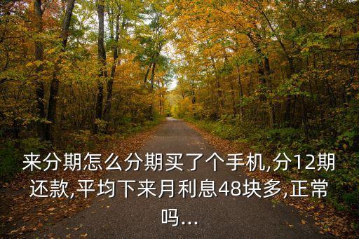 來(lái)分期怎么分期買(mǎi)了個(gè)手機(jī),分12期還款,平均下來(lái)月利息48塊多,正常嗎...